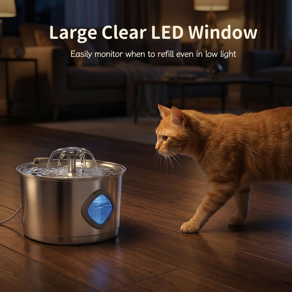 Automatic Cat Water Fountain size